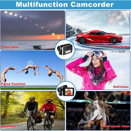  Vmotal Video Camera Camcorder for Kids Full HD 1080P 30FPS 36.0MP Digital Cameras Recorder for YouTube TikTok 2.8 Inch 270 Degree Rotation Screen Vlogging Camcorders for Teens Children Be