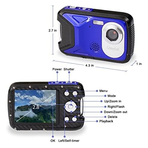  Vmotal Waterproof Camera Underwater 1080P Full HD 17FT Underwater Cameras for Snorkeling 21MP Point and Shoot Camera Waterproof Digital Camera for Kids Childrens Teens Beginners Swimming