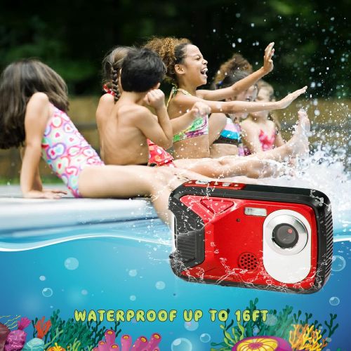  Vmotal Waterproof Digital Camera Full HD 1080P Underwater Camera 16 MP Underwater Camcorder Point and Shoot Camera Waterproof Camera for Kids Childrens Teens Beginners Snorkeling Swimming