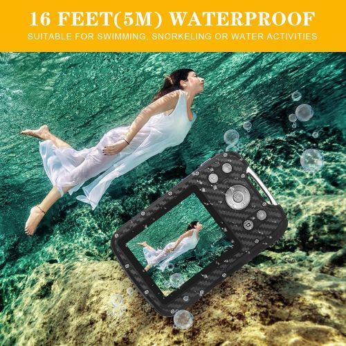  Vmotal Waterproof Digital Camera Full HD 1080P Underwater Camera 16 MP Underwater Camcorder with 1050MAH Rechargeable Battery Point and Shoot Camera DV Recording Waterproof Camera for Sno