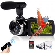 [아마존베스트]Video Camera Camcorder with Microphone, Vmotal 2.7K HD 42.0 MP 18X Digital Zoom IR Night Vision Vlogging YouTube Webcam Recorder, 3.0 Inch Screen with 2 Batteries Inculde 32GB SD C