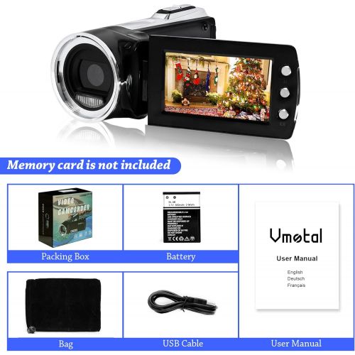  [아마존베스트]Vmotal HG5162 Digital Video Camera 1080P FHD Camcorder / 2.7 Inch TFT LCD Screen / 270 Degree Rotating Camcorder for Children / Beginners / Elderly People