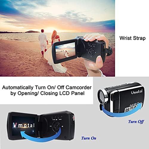  [아마존베스트]Vmotal HG5250 Digital Video Camcorder FHD 1080P 12MP DV 270 Degree Rotating Screen Video Camera for Kids/Beginners/Elderly People