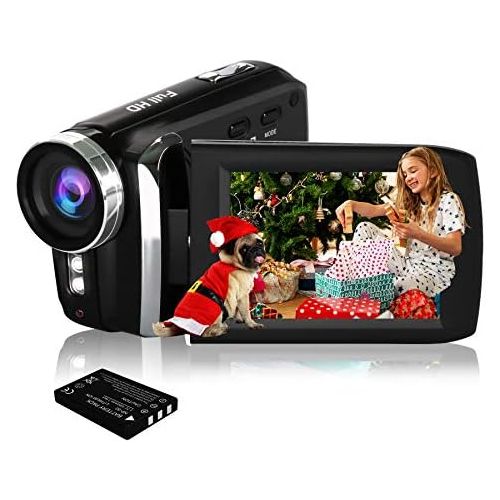  [아마존베스트]Vmotal HG5250 Digital Video Camcorder FHD 1080P 12MP DV 270 Degree Rotating Screen Video Camera for Kids/Beginners/Elderly People