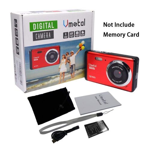  3 inch TFT LCD Rechargeable HD Mini Digital Camera,Vmotal Video Camera Digital Students Cameras with 8X Digital Zoom  12 MPHD Compact Camera for KidsBeginnersElderly (Red)