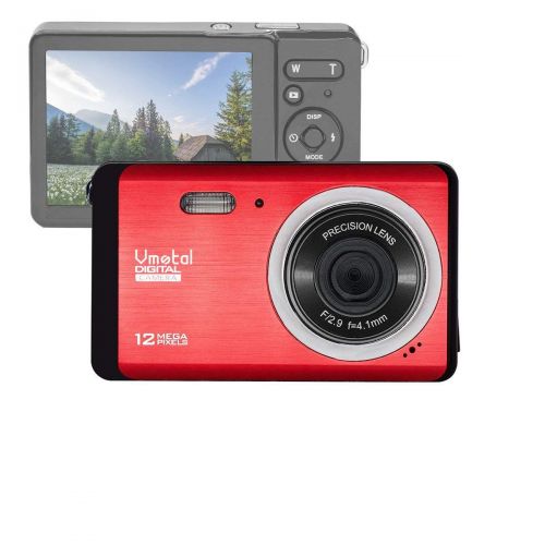  3 inch TFT LCD Rechargeable HD Mini Digital Camera,Vmotal Video Camera Digital Students Cameras with 8X Digital Zoom  12 MPHD Compact Camera for KidsBeginnersElderly (Red)