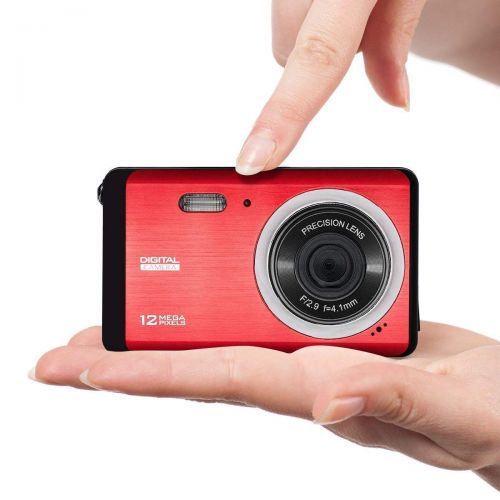  3 inch TFT LCD Rechargeable HD Mini Digital Camera,Vmotal Video Camera Digital Students Cameras with 8X Digital Zoom  12 MPHD Compact Camera for KidsBeginnersElderly (Red)
