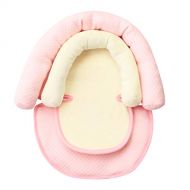 Baby Stroller Cushion, vocheer 2-in-1 Infant Car Seat Neck Support Cushion with Liner Head and Body Support Pillow for Baby 0-12 Months, Pink