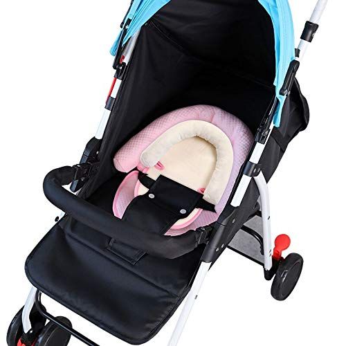  Baby Stroller Cushion, vocheer 2-in-1 Infant Car Seat Neck Support Cushion with Liner Head and Body Support Pillow for Baby 0-12 Months, Pink