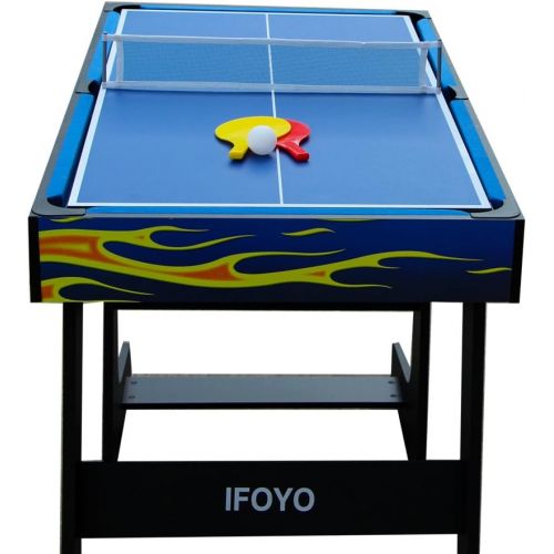  [아마존베스트]vocheer 4 in 1 Multi Combo Game Table, Hockey Table, Foosball Table with Soccer, Pool Table, Table Tennis Table for Home, Game Room