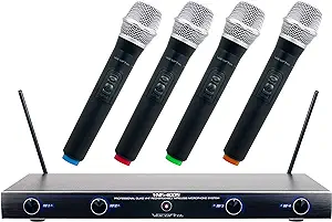 VOCOPRO VHF-4005 Four Channel Rechargeable VHF Wireless Microphone System