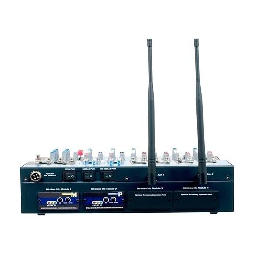  VOCOPRO WirelessMix-2 All-In-One Live Sound / Karaoke Mixer with 2 UHF Wireless Mics & SD Audio Recorder