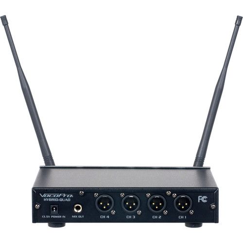  VocoPro Digital-Quad-B1 Four-Channel UHF Wireless Headset & Lavalier Microphone System (902 to 910.7 MHz)