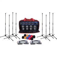 VocoPro UHF-8800-XL - 8-Channel UHF Wireless Handheld Microphone System with XLR Cables, Mic Stands, and Carrying Bag (Band: 900 MHz)