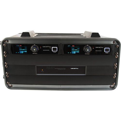  VocoPro BENCHMARK-DUAL-HH Dual-Channel Wireless Handheld Microphone System with Active Antennas and Flight Case (900 MHz)