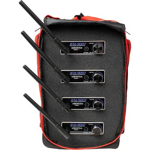  VocoPro IEM-900-Band-4 Long Range Pro Stereo Wireless In-Ear Monitor Package