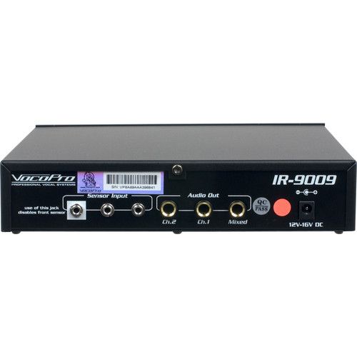  VocoPro IR-9009 Infrared Dual Wireless Microphone System (Red/Blue)