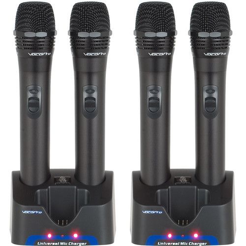  VocoPro UHF-5805-9 Professional Rechargeable 4-Channel UHF Wireless Handheld Mic System (9A, 9B, 9C, and 9D Bands)