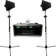 VocoPro BENCHMARK-DUAL-BP Dual-Channel Wireless Lavalier/Headset Microphone System with Active Antennas and Flight Case (900 MHz)