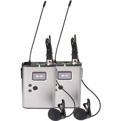  VocoPro BENCHMARK-DUAL-BP Dual-Channel Wireless Lavalier/Headset Microphone System with Active Antennas and Flight Case (900 MHz)