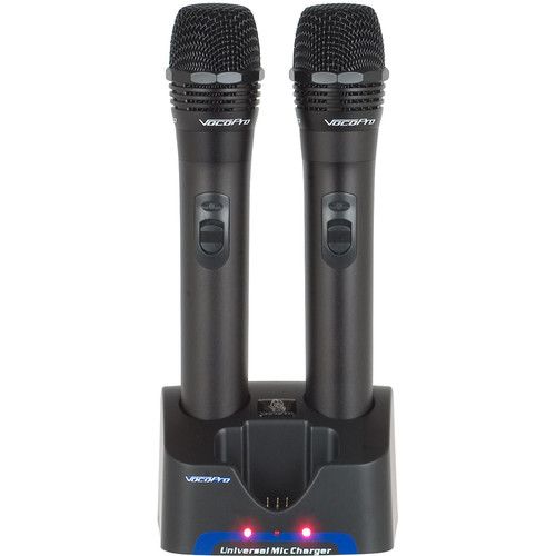  VocoPro UHF-3205-9 UHF Dual-Channel Rechargeable Wireless Microphone System
