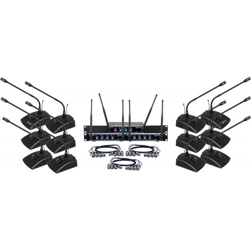  VocoPro VOCOPRO DIGITAL-CONFERENCE -12 Twelve Channel UHF Wireless Conference Microphone System