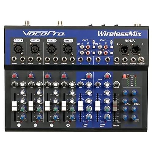  VocoPro VOCOPRO WirelessMix-2 All-In-One Live SoundKaraoke Mixer with 2 UHF Wireless Mics & SD Audio Recorder