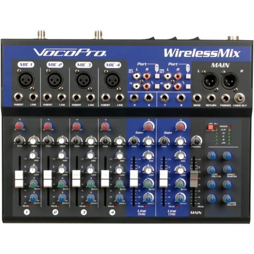  VocoPro VOCOPRO WirelessMix-2 All-In-One Live SoundKaraoke Mixer with 2 UHF Wireless Mics & SD Audio Recorder