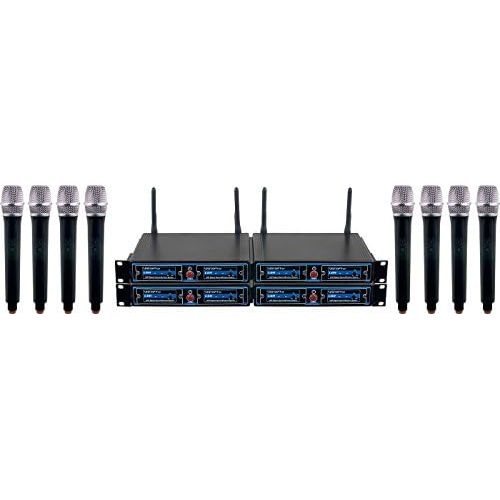  VocoPro UDHCHOIR8EIGHT CHANNEL UHF HandHeld Wireless Microphone Package with Mic-on-chip technology