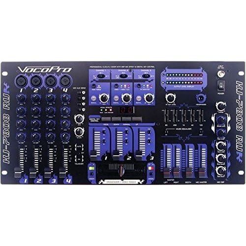  VocoPro KJ-7808RV Professional KJDJVJ Mixer with DSP Mic Effect and Digital Key Control