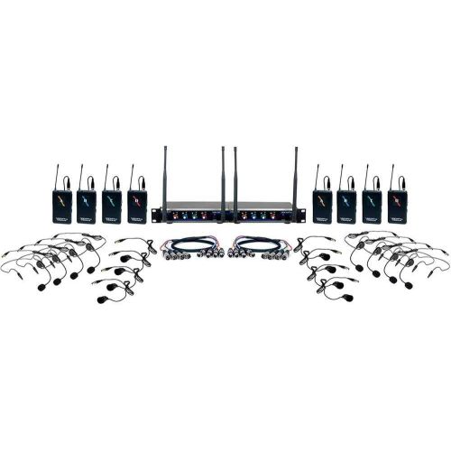  VocoPro VOCOPRO HYBRID-PLAY-16 16-Channel UHF Digital Hybrid Wireless Headset & Lapel Mic System