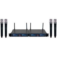 VocoPro UDHCHOIR4 FOUR CHANNEL UHF HandHeld Wireless Microphone Package with Mic-on-chip technology