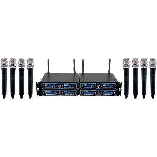  VocoPro VOCOPRO UDH-CHOIR-8-MIB Eight Channel Wireless Handheld Microphone System In A Bag