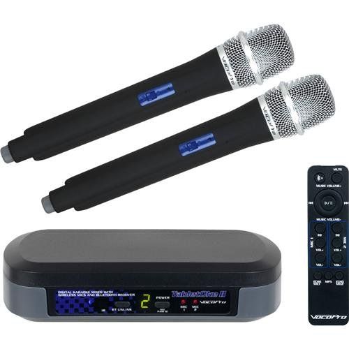  VocoPro TabletOke-2MC Digital Karaoke Mixer with 2x Wireless Microphones and Professional Tablet Stand