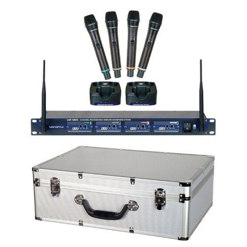  VocoPro UHF5805 Professional Rechargeable 4-Channel UHF Wireless Microphone System