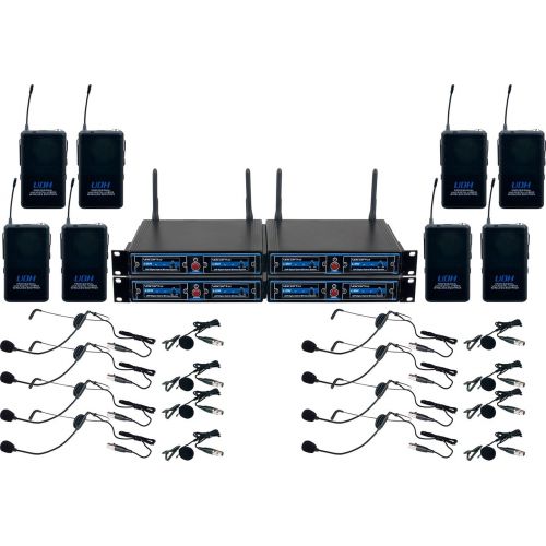  VocoPro VOCOPRO UDH-PLAY-8-MIB EIGHT CHANNEL WIRELESS HEADSETLAPEL MICROPHONE SYSTEM IN A BAG