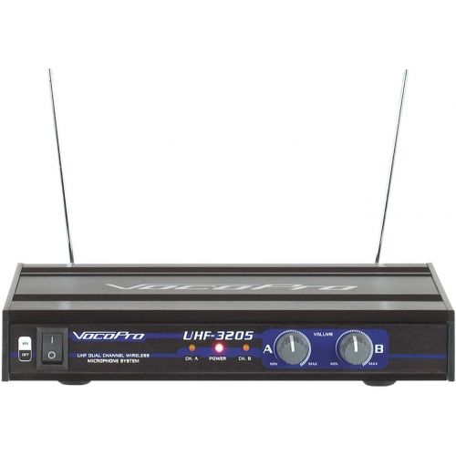  VocoPro UHF-3205 UHF-Dual Channel Rechargeable Wireless Microphone System