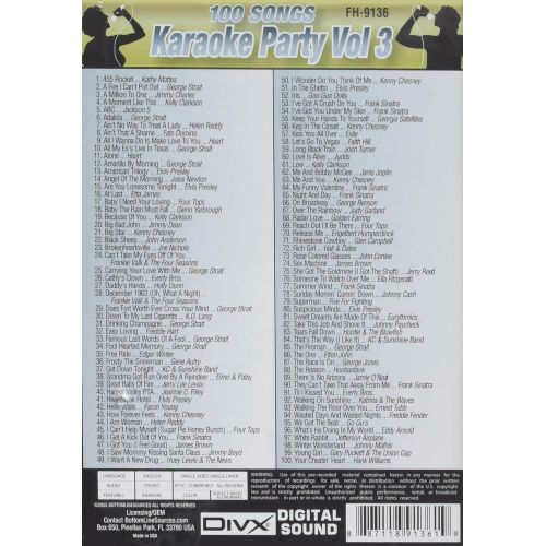  VocoPro KARAOKEPARTYVOL3 100 Songs on One DVD Disc