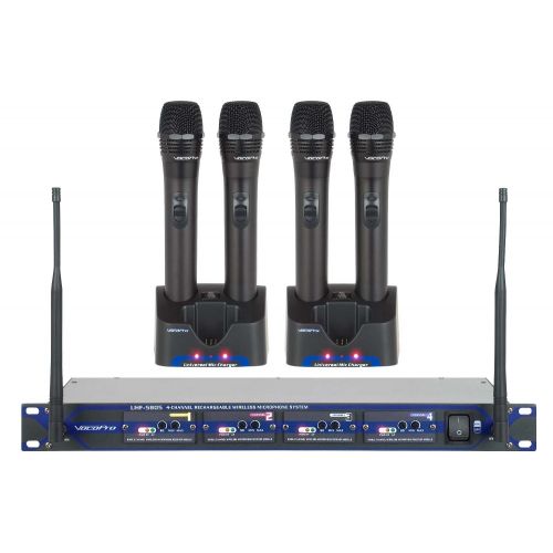  VocoPro UHF-5805-10 Professional Rechargeable 4 Channel UHF Wireless Microphone System