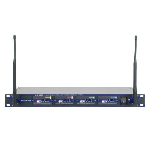  VocoPro UHF-5805-10 Professional Rechargeable 4 Channel UHF Wireless Microphone System