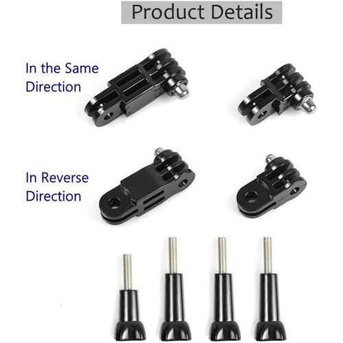  Vodafor 3-Way Adjustable Extension Pivot Arm Adapter Set- Long & Short Straight 35mm/50mm Same/Reverse Direction Joints Connector Convertor for GoPro Hero Series, SJCAM Series, Levin, DBPO