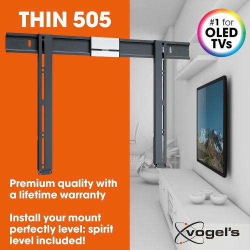  Vogels Thin 505 Flat TV Wall Mount for 40-65 inch TVs Max. 88 lbs (40 kg) Max. VESA 600x400 Ultra Slim TV Wall Mount TUEV Certified