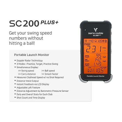  Portable Golf Launch Monitor and Swing Analyzer with Real-Time Shot Data Tracking ? Ideal Golf Swing Trainer/Training Equipment for Indoor or Outdoor Use, 12-Hr Battery Life