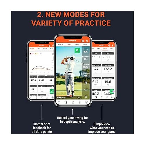  Voice Caddie Portable Golf Launch Monitor and Swing Analyzer with Real-Time Shot Data Tracking ? Ideal Golf Swing Trainer/Training Equipment for Indoor or Outdoor Use, 12-Hr Battery Life
