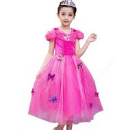 Vokamara Girls Long Sleeve Butterfly Princess Dress Halloween Costume Dress Up