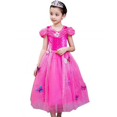  Vokamara Girls Long Sleeve Butterfly Princess Dress Halloween Costume Dress Up