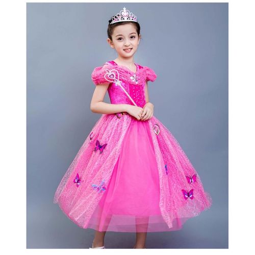  Vokamara Girls Long Sleeve Butterfly Princess Dress Halloween Costume Dress Up