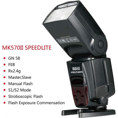  Voking Meike MK570II 2.4G Wireless Manual Camera Flash Speedlite with LCD Display Compatible with Nikon Pentax Panasonic Olympus Fujifilm DSLR Mirrorless Cameras With Hot Shoe