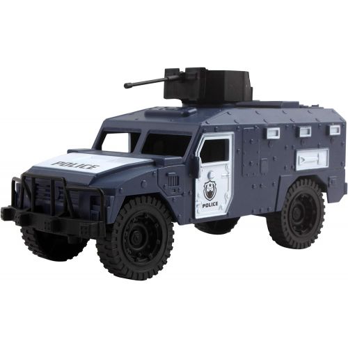  Vokodo Deluxe Police Special Operations Rescue Series Play Set Includes Armed Helicopter Armored Vehicle Ambulance Water Raft Canoe Soldier and Artillery Perfect Kids Pretend Army