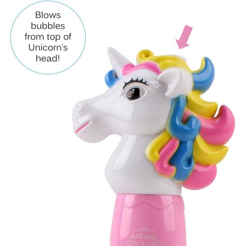  Vokodo Unicorn Bubble Blower Wand 14 Inch Blows Hundreds Per Minute With Light Music And Soap Solution Easy To Use Blaster Gun Battery Operated Kids Party Shooter Toy Great Gift Fo